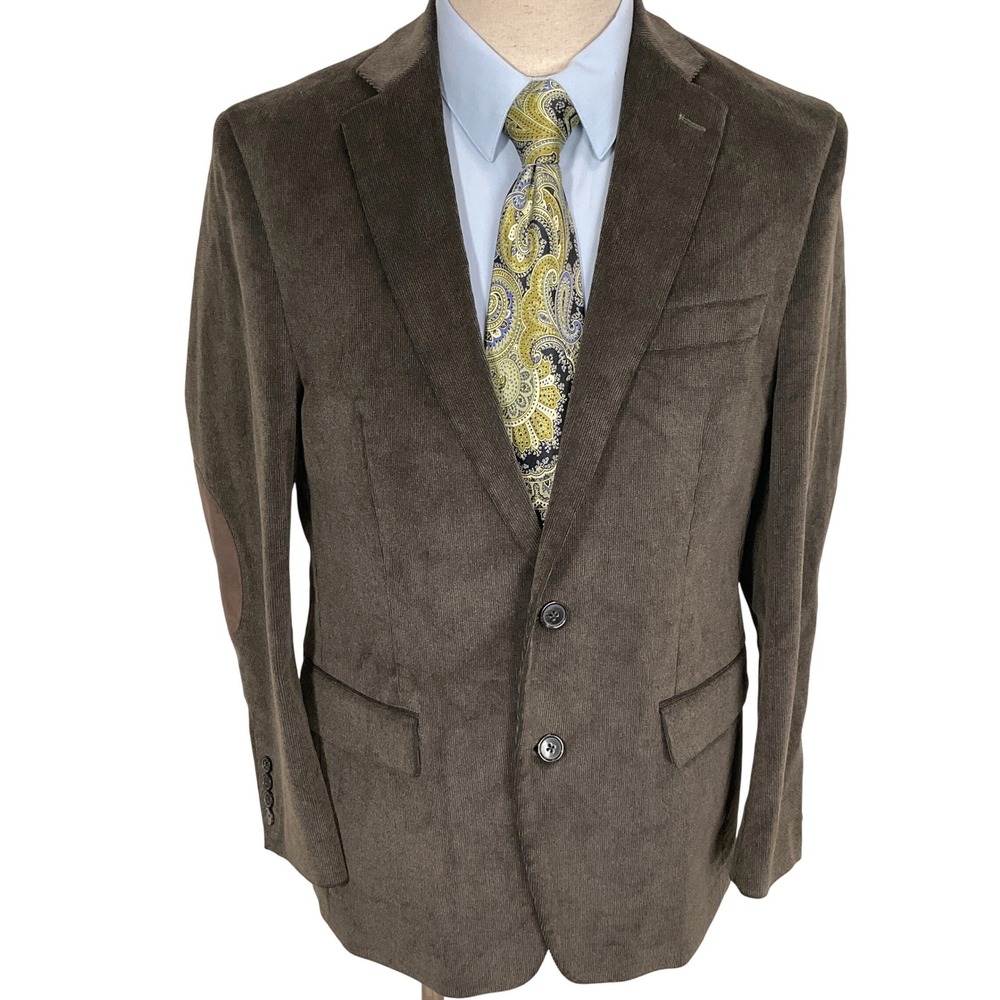 Chaps Blazer Mens 40R Brown Corduroyโ Elbow Patches Dark Academia Fall Heritage